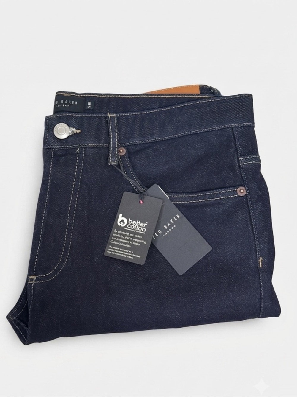 NWT Ted Baker London Dyllon Dark Blue Tapered Fit Stretch Jeans Sz 34 R